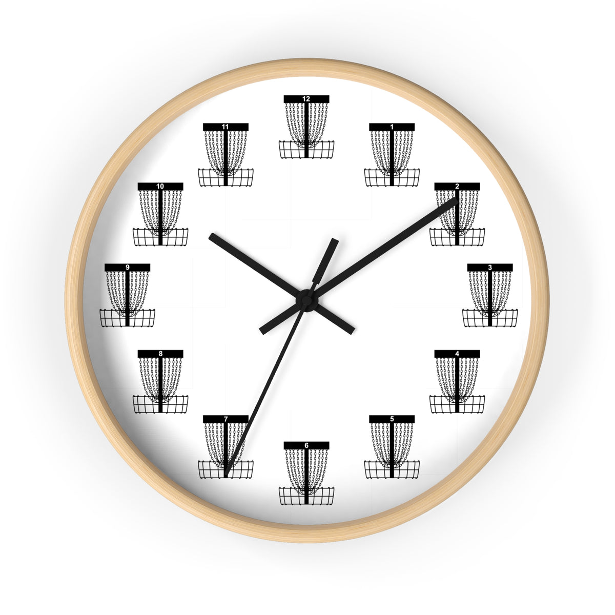 Disc Golf Wall Clock with Baskets