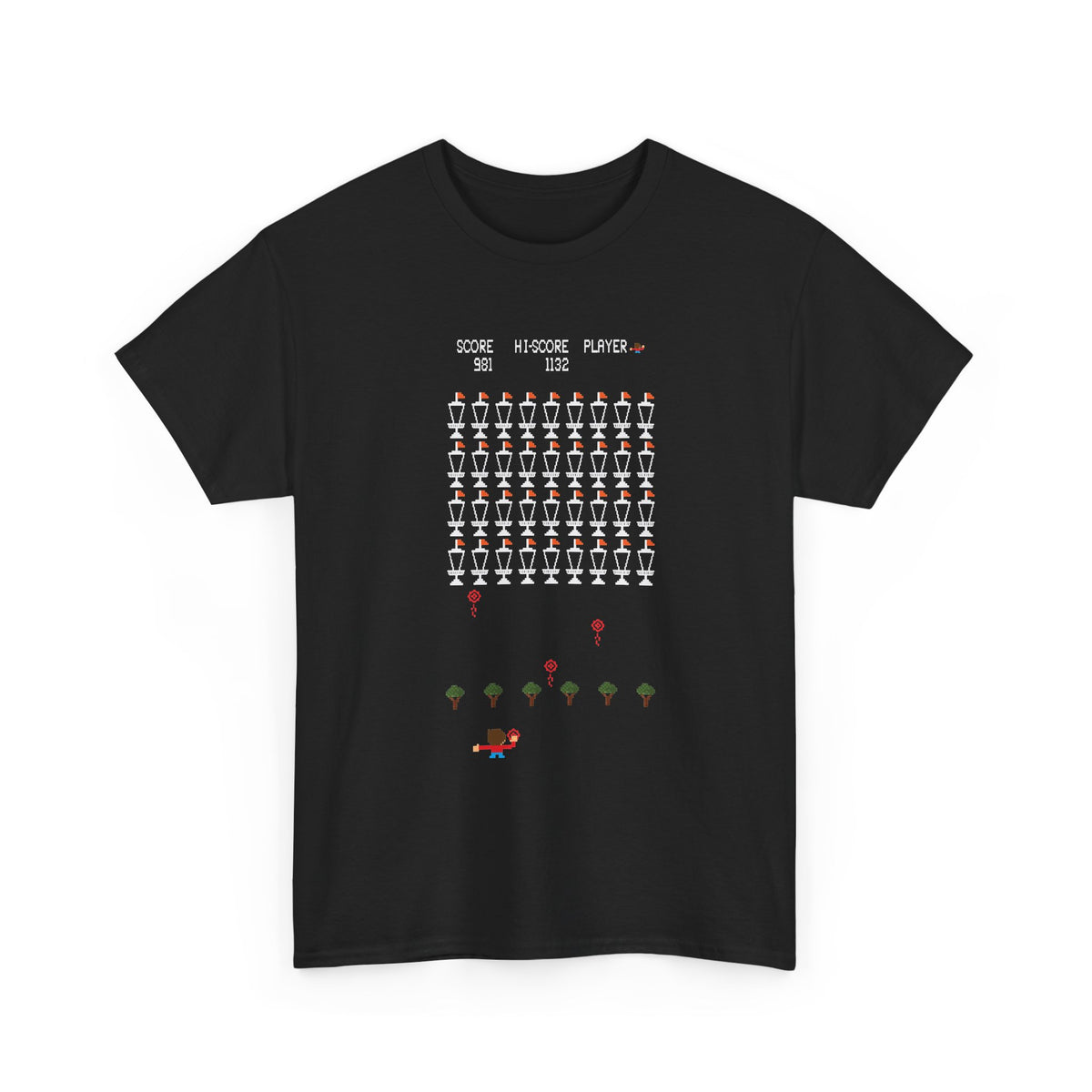 8-Bit Chain Invaders - Unisex Heavy Cotton Tee - Women's