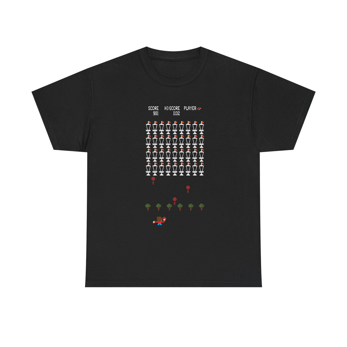 8-Bit Chain Invaders - Unisex Heavy Cotton Tee - Women's